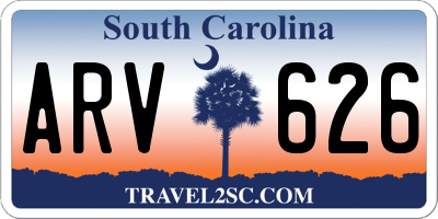 SC license plate ARV626