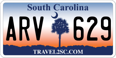 SC license plate ARV629