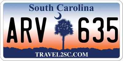SC license plate ARV635