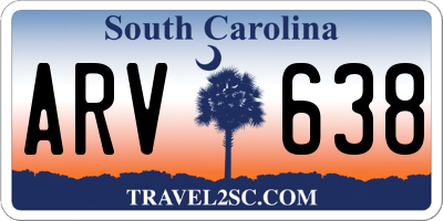 SC license plate ARV638