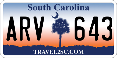 SC license plate ARV643