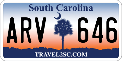SC license plate ARV646