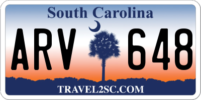 SC license plate ARV648