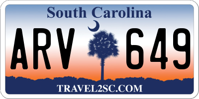 SC license plate ARV649