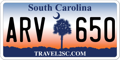 SC license plate ARV650