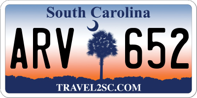 SC license plate ARV652