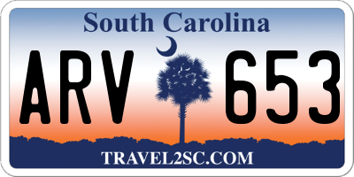 SC license plate ARV653