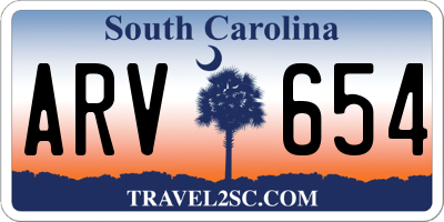 SC license plate ARV654
