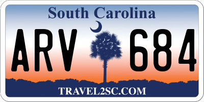 SC license plate ARV684