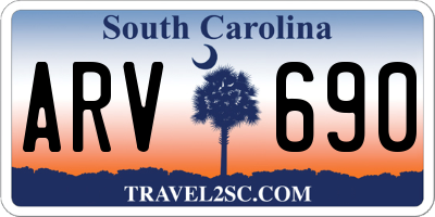 SC license plate ARV690