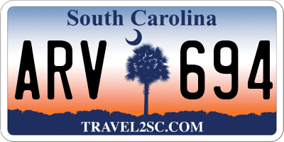 SC license plate ARV694