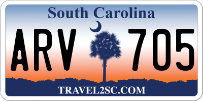 SC license plate ARV705
