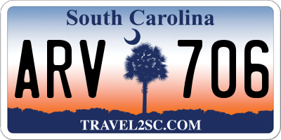 SC license plate ARV706