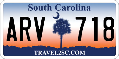 SC license plate ARV718