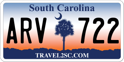SC license plate ARV722