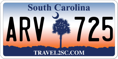 SC license plate ARV725