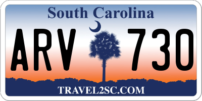 SC license plate ARV730