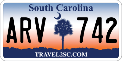SC license plate ARV742