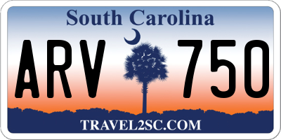 SC license plate ARV750