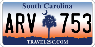 SC license plate ARV753