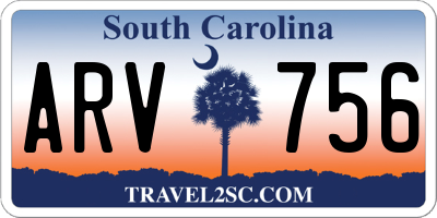 SC license plate ARV756