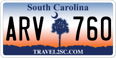 SC license plate ARV760