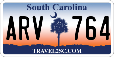SC license plate ARV764
