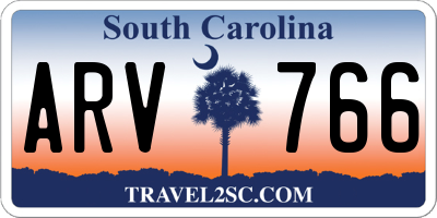 SC license plate ARV766