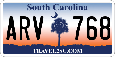 SC license plate ARV768