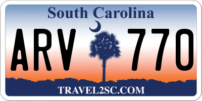 SC license plate ARV770