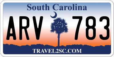 SC license plate ARV783