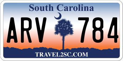 SC license plate ARV784