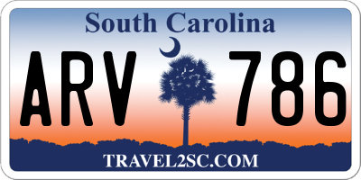 SC license plate ARV786