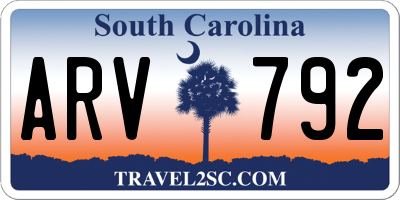 SC license plate ARV792