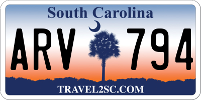 SC license plate ARV794