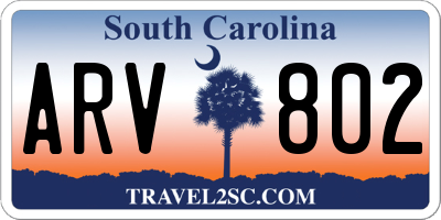 SC license plate ARV802