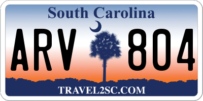 SC license plate ARV804