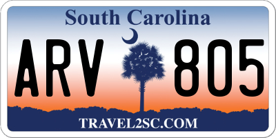 SC license plate ARV805