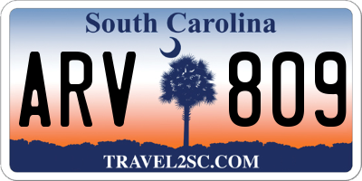 SC license plate ARV809