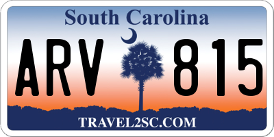 SC license plate ARV815