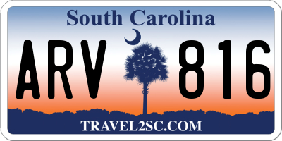 SC license plate ARV816