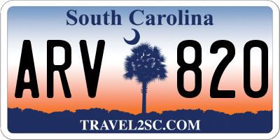 SC license plate ARV820