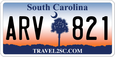 SC license plate ARV821