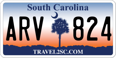 SC license plate ARV824