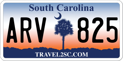 SC license plate ARV825