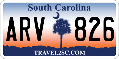 SC license plate ARV826