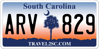 SC license plate ARV829