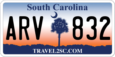 SC license plate ARV832