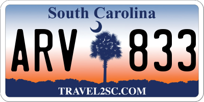 SC license plate ARV833