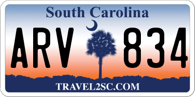 SC license plate ARV834